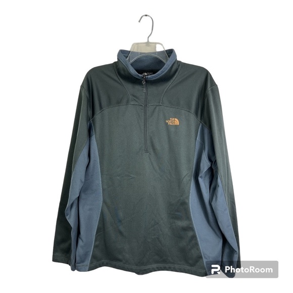 The North Face Shirt Men's Quarter Zip Pullover Long Sleeve Gray Sz XL - Picture 1 of 10